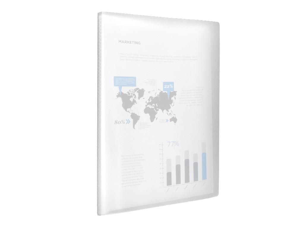 Capa catalogo liderpapel 40 bolsas polipropileno din a3 transparente translucido ( Imagem 5 de 9 ) - Preview