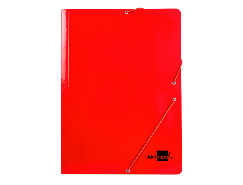 Pasta liderpapel com elasticos folio 3 abas cartao plastificado vermelho ( Imagem 2 de 16 ) - Preview
