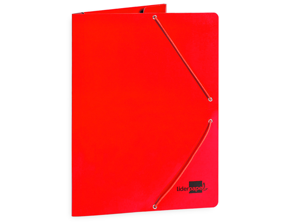 Pasta liderpapel com elasticos folio 3 abas cartao plastificado vermelho ( Imagem 4 de 16 ) - Preview
