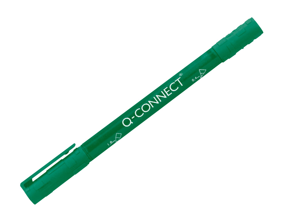 Marcador q-connect marcador permanente dupla ponta cor verde 0,4 mm e 1 mm (10 unidades) ( Imagem 4 de 9 ) - Preview
