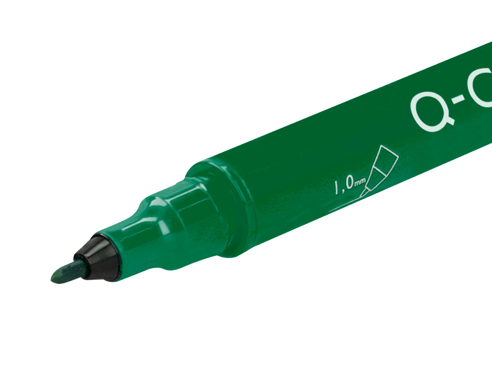Marcador q-connect marcador permanente dupla ponta cor verde 0,4 mm e 1 mm (10 unidades) ( Imagem 5 de 9 ) - Preview
