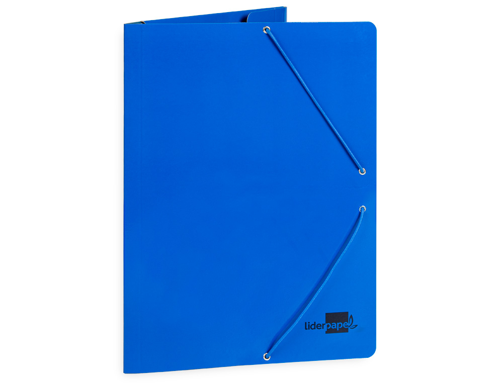 Pasta liderpapel com elasticos folio 3 abas cartao plastificado azul ( Imagem 4 de 16 ) - Preview