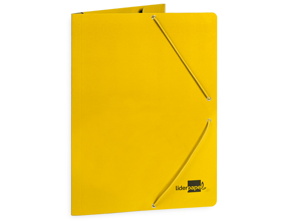 Pasta liderpapel com elasticos folio 3 abas cartao plastificado cor amarelo ( Imagem 3 de 9 ) - Preview