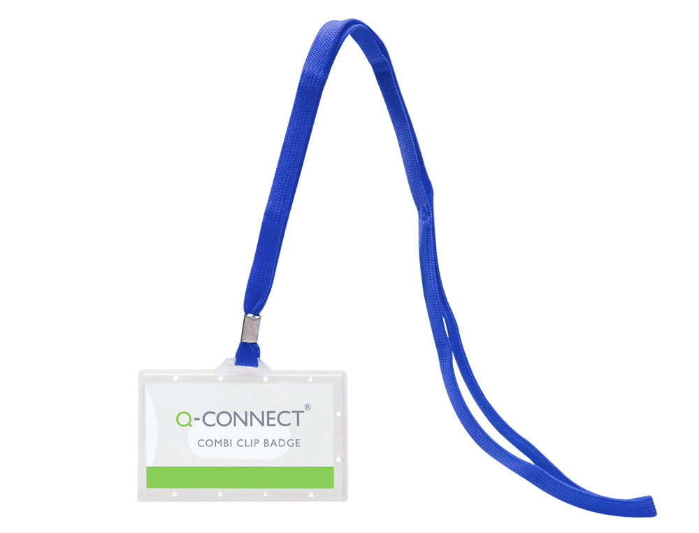 Identificador q-connect kf17112 com cordao plano azul e abertura lateral 94x60 mm (50 unidades) ( Imagem 2 de 10 ) - Preview