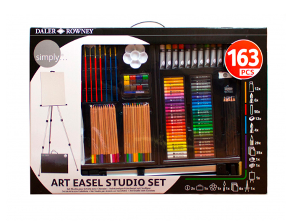 Conjunto Artístico Completo Daler Rowney Simply C/163 Peças D196500755 ( Imagem 3 de 4 ) - Preview