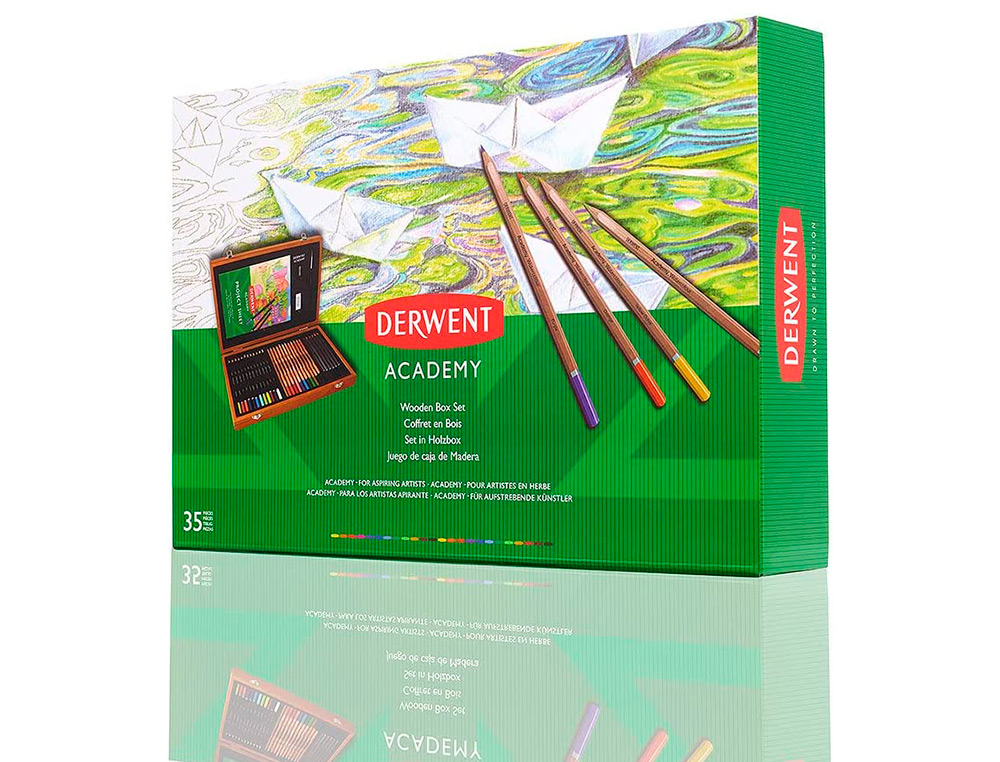 Estojo de pintura Derwent Academy lápis de madeira de cores - 35 peças ( Imagem 3 de 9 ) - Preview
