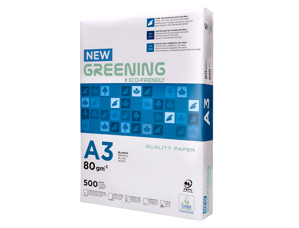 Papel fotocopia greening din a3 pack 500 folhas 80 gr (5 unidades) ( Imagem 4 de 7 ) - Preview