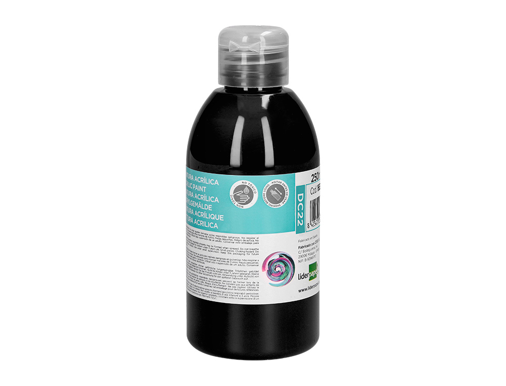 Pintura acrilica liderpapel frasco de 250 ml preto ( Imagem 2 de 9 ) - Preview