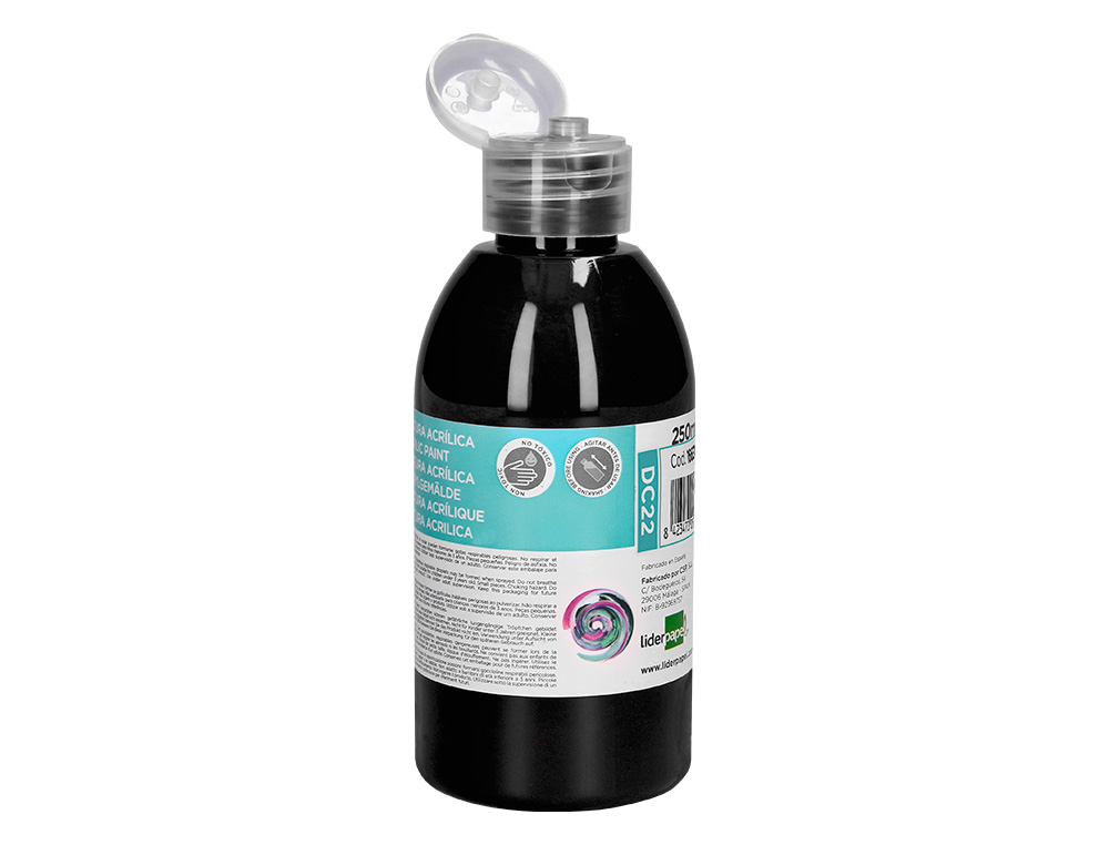 Pintura acrilica liderpapel frasco de 250 ml preto ( Imagem 3 de 9 ) - Preview