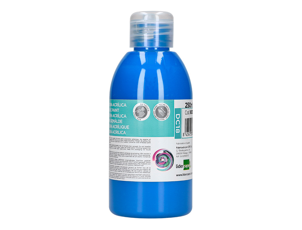 Pintura acrilica liderpapel frasco de 250 ml cian ( Imagem 5 de 9 ) - Preview