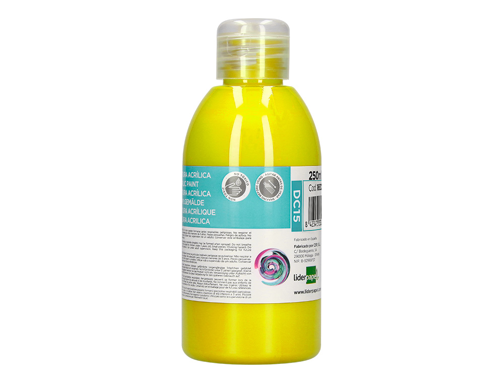 Pintura acrilica liderpapel frasco de 250 ml amarelo ( Imagem 5 de 9 ) - Preview