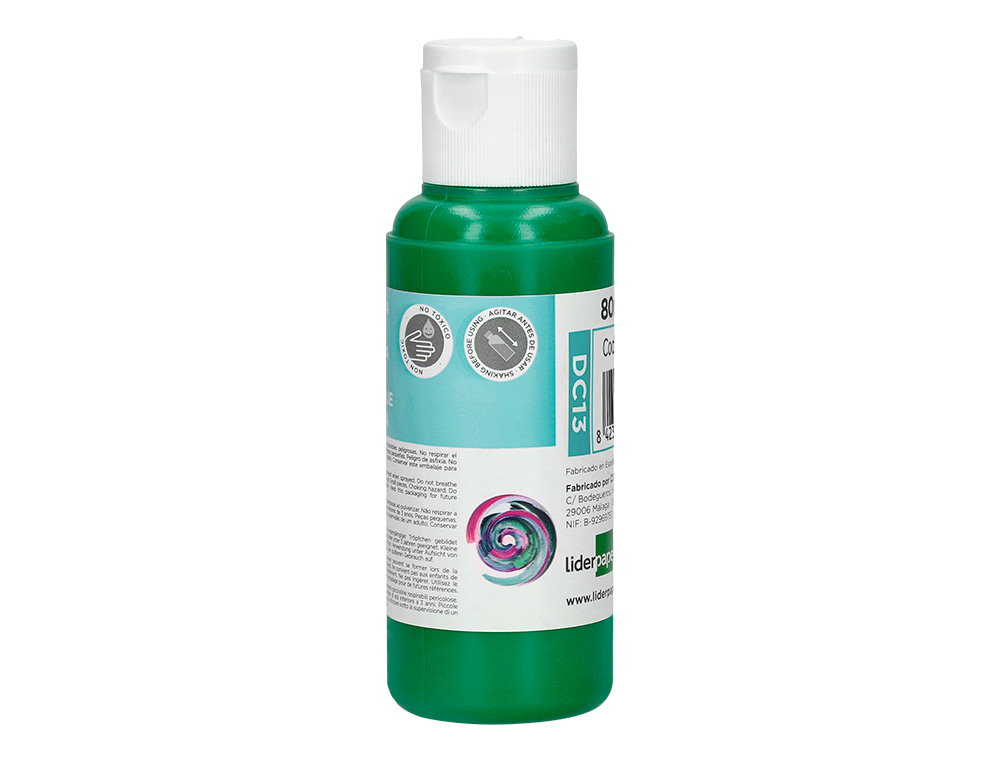 Pintura acrilica liderpapel frasco de 80 ml verde escuro ( Imagem 2 de 9 ) - Preview