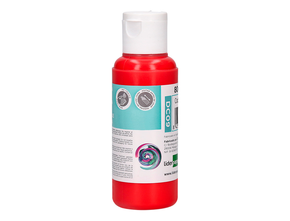 Pintura acrilica liderpapel frasco de 80 ml vermelho ( Imagem 2 de 9 ) - Preview