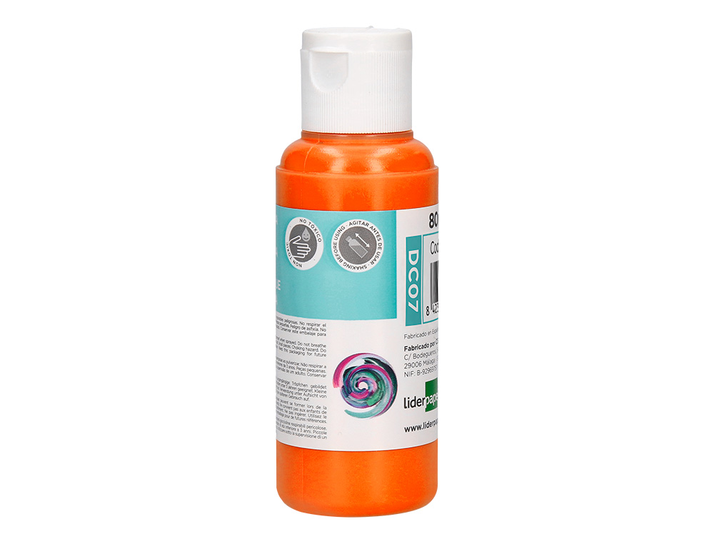 Pintura acrilica liderpapel frasco de 80 ml laranja ( Imagem 2 de 9 ) - Preview