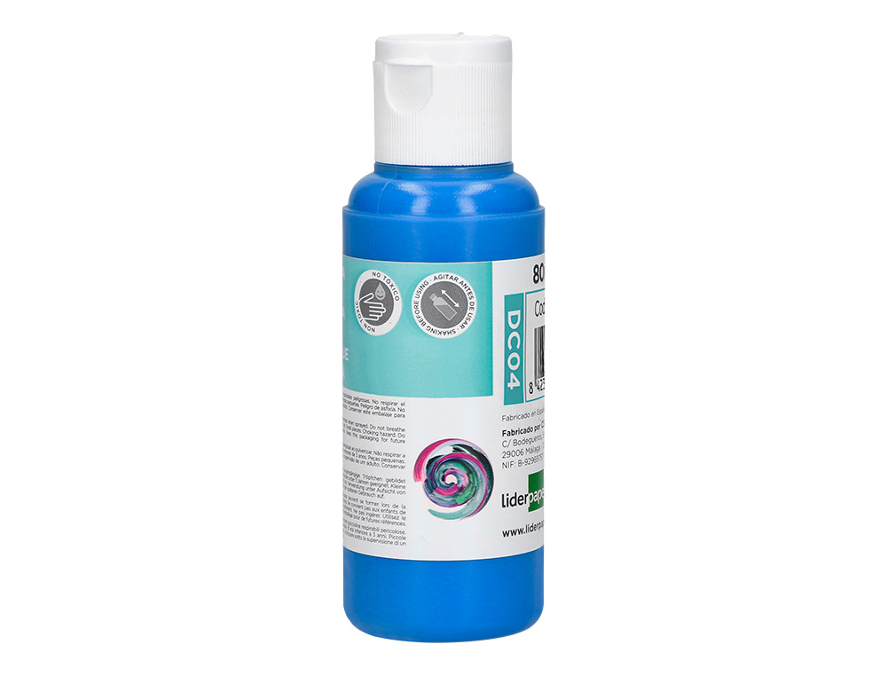 Pintura acrilica liderpapel frasco de 80 ml cian ( Imagem 2 de 9 ) - Preview