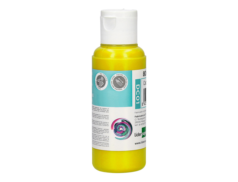 Pintura acrilica liderpapel frasco de 80 ml amarelo ( Imagem 2 de 9 ) - Preview