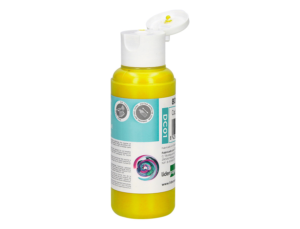 Pintura acrilica liderpapel frasco de 80 ml amarelo ( Imagem 3 de 9 ) - Preview