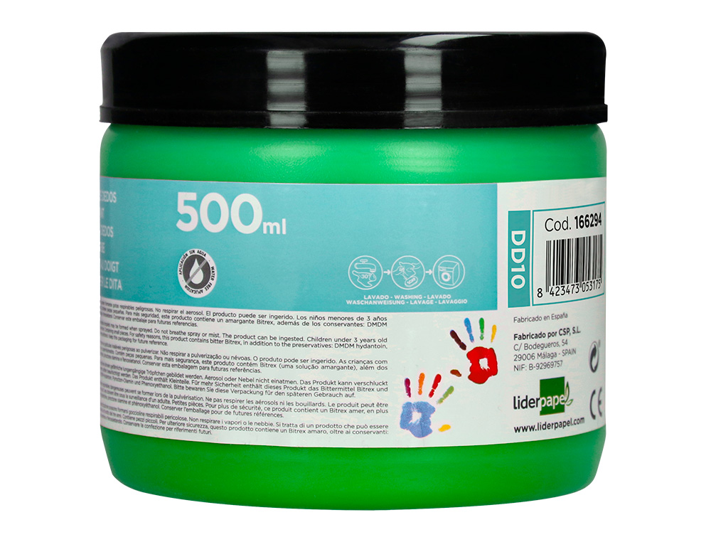 Pintura dedos liderpapel embalagem de 500 cc verde ( Imagem 3 de 8 ) - Preview