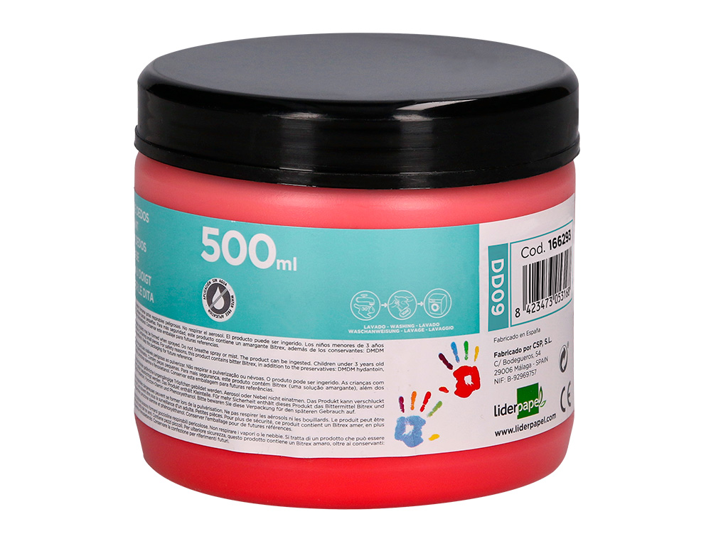 Pintura dedos liderpapel embalagem de 500 cc vermelho ( Imagem 2 de 8 ) - Preview