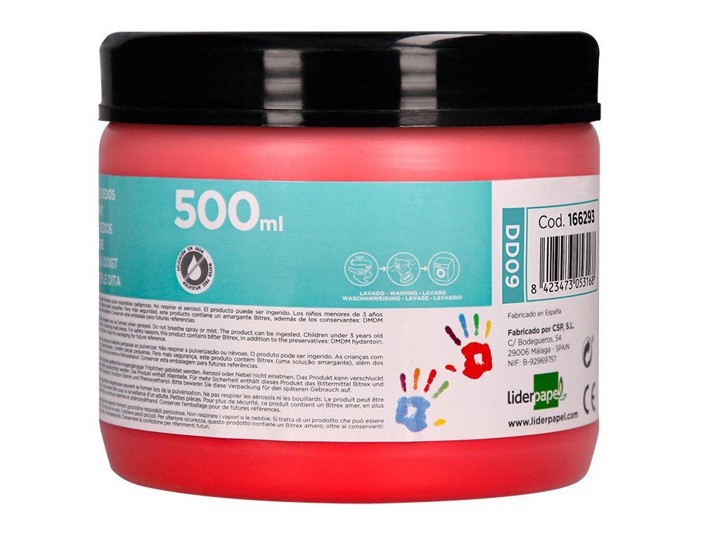 Pintura dedos liderpapel embalagem de 500 cc vermelho ( Imagem 3 de 8 ) - Preview