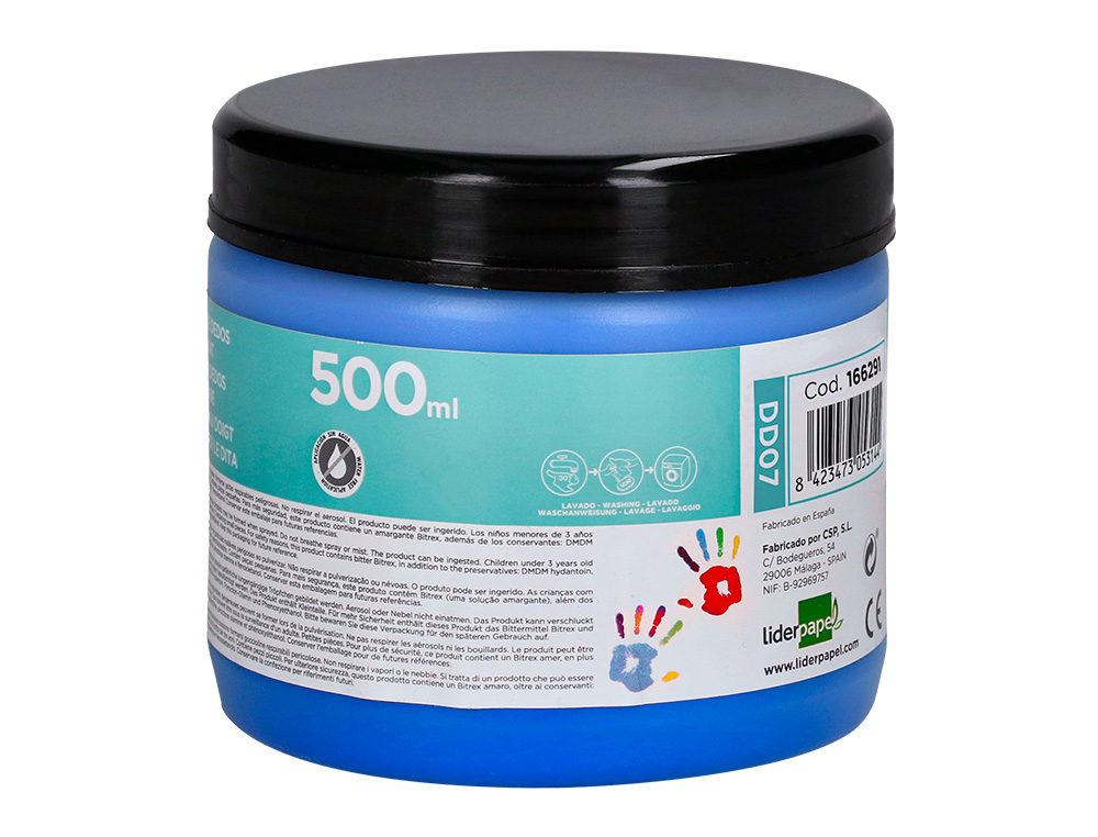 Pintura dedos liderpapel embalagem de 500 cc azul ( Imagem 2 de 8 ) - Preview