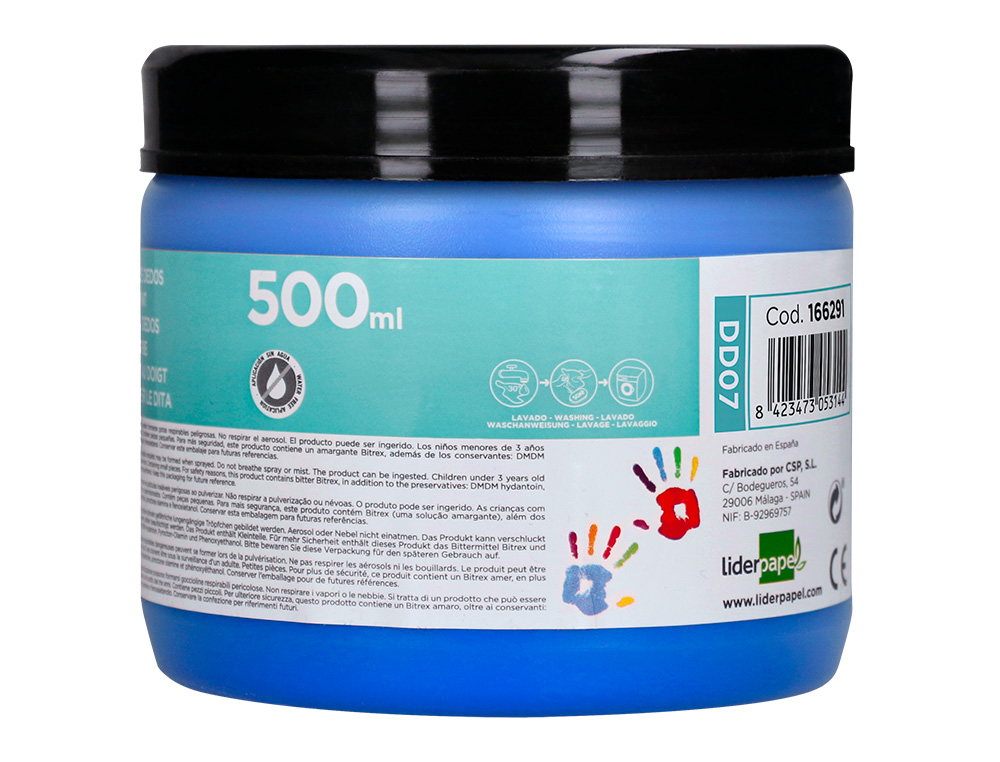 Pintura dedos liderpapel embalagem de 500 cc azul ( Imagem 3 de 8 ) - Preview