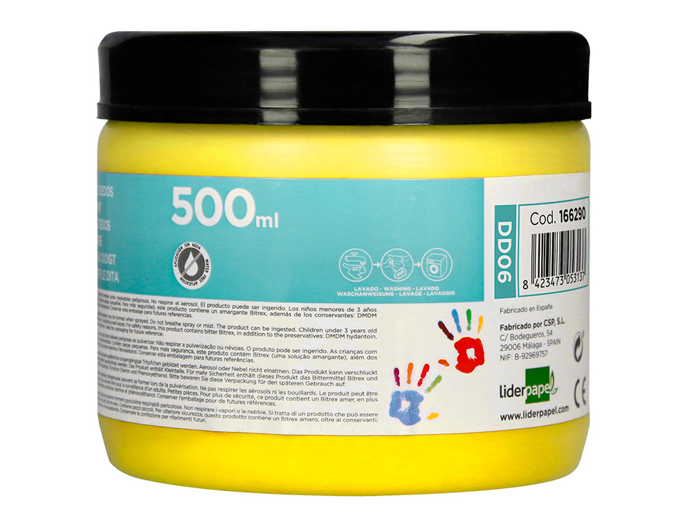 Pintura dedos liderpapel embalagem de 500 cc amarelo ( Imagem 3 de 8 ) - Preview