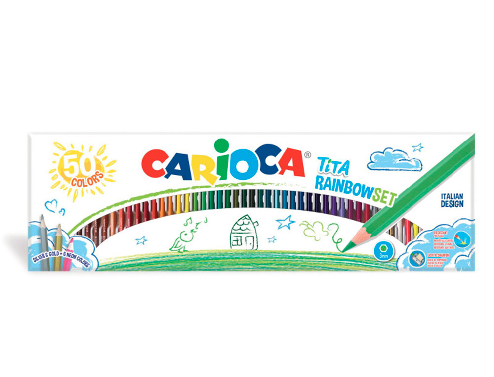 Lapis de Cor Carioca Tita Rainbow Set 42990 Cx C/50 ( Imagem 2 de 4 ) - Preview