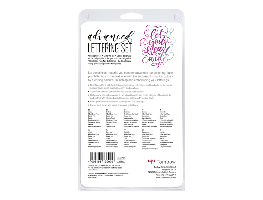 Conjunto lettering tombow advanced 10 pecas ( Imagem 4 de 4 ) - Preview