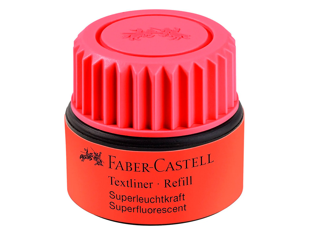 Tinta marcador faber castell fluorescente 1549 com sistema capilar cor vermelho frasco de 30 ml ( Imagem 2 de 3 ) - Preview
