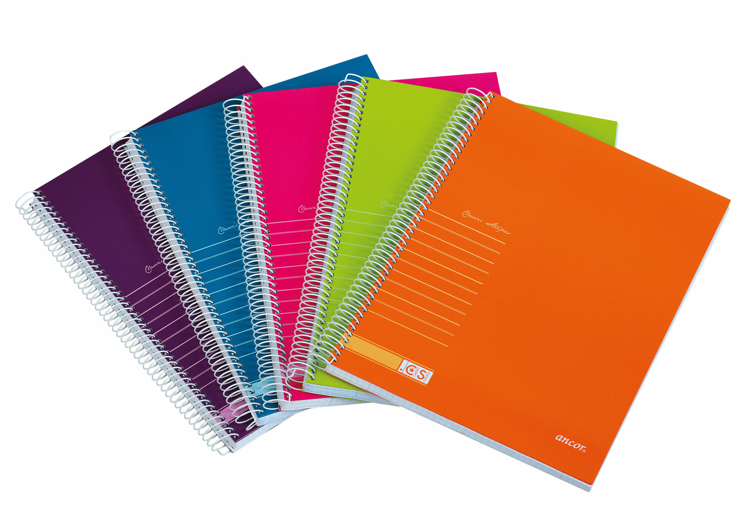 Caderno A4 Capa Dura Espiral Ancor Classic Stripes Pautado 120Fl 70G Sortido P98001/40036 ( Imagem 2 de 4 ) - Preview
