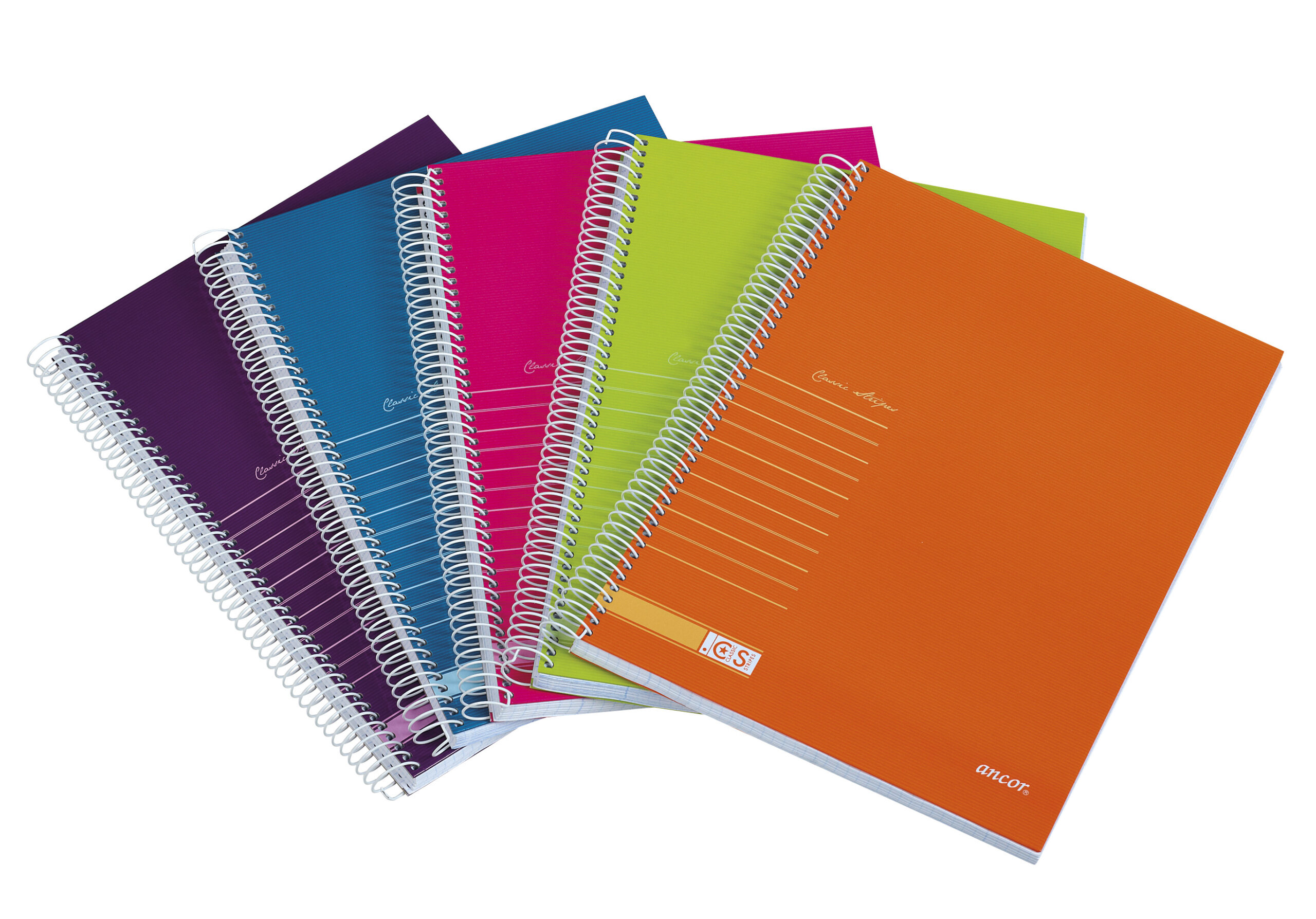 Caderno A4 Capa Dura Espiral Ancor Classic Stripes Pautado 120Fl 70G Sortido P98001/40036 ( Imagem 4 de 4 ) - Preview