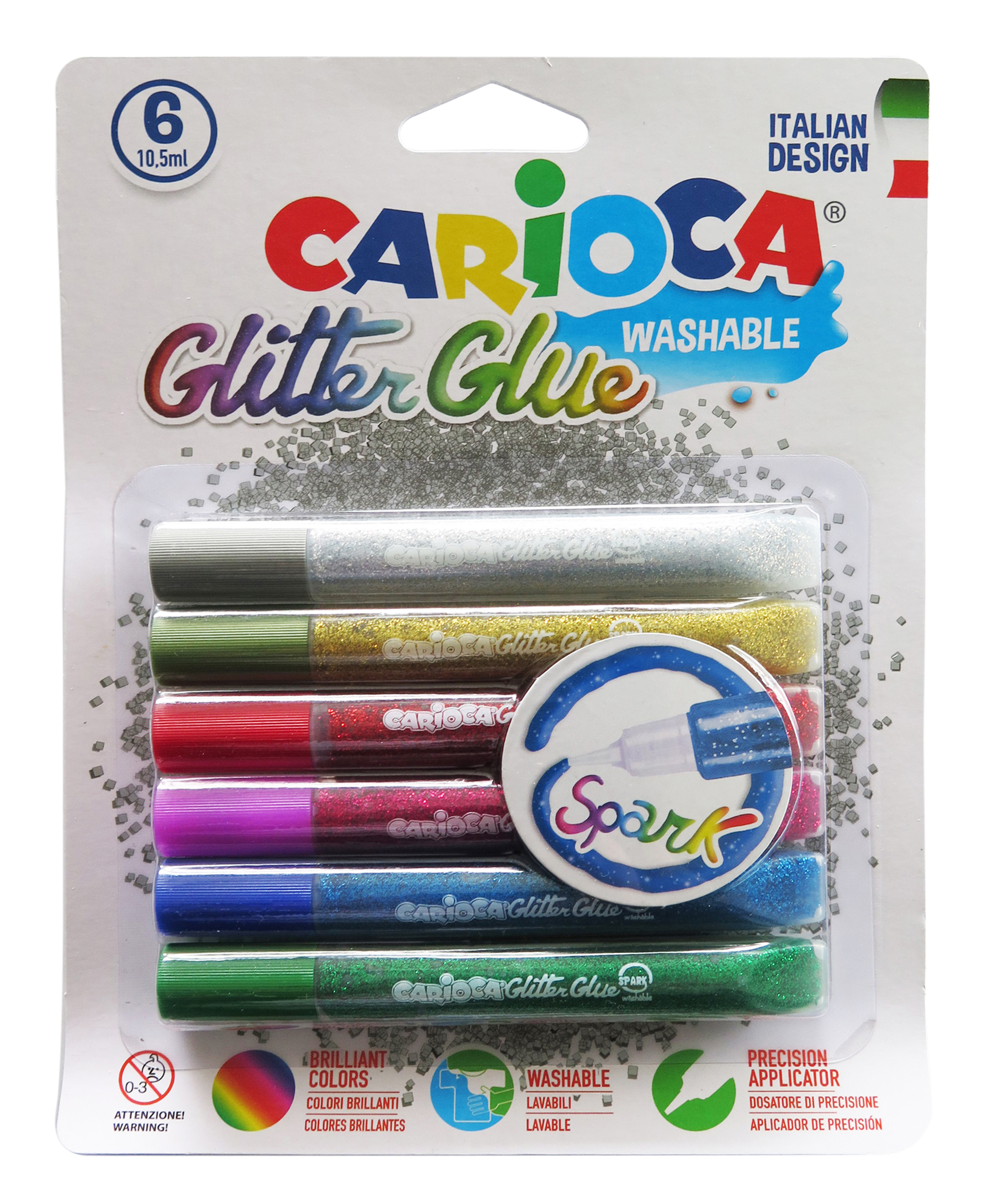 Cola Carioca 42110 Glitter 10,5 Ml Classic Blister C/6 ( Imagem 2 de 2 ) - Preview