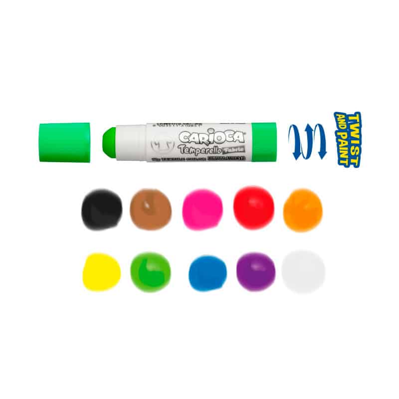 Guache Solido Carioca P/Tecido Stick 10 Cores 42324 ( Imagem 2 de 2 ) - Preview