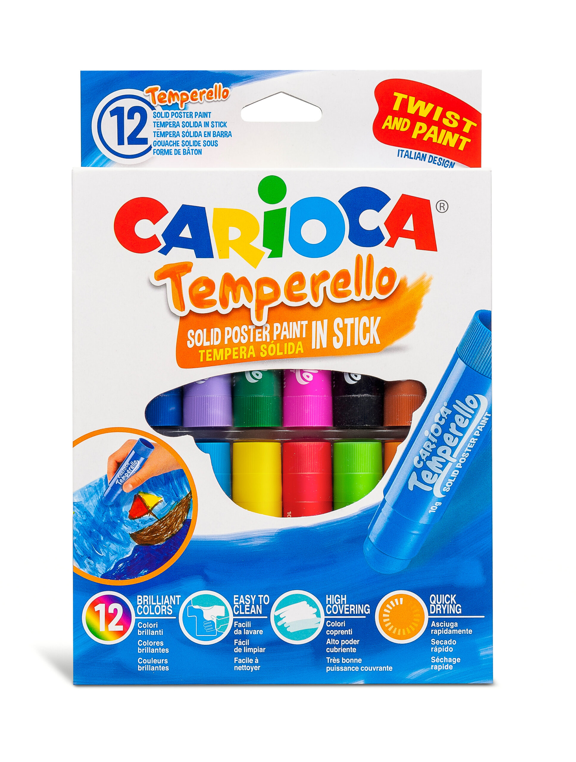 Guache Solido Carioca Stick 12 Cores 42738 ( Imagem 2 de 2 ) - Preview