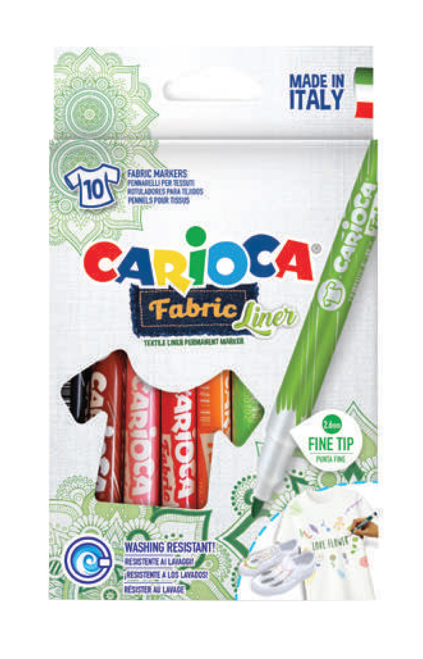 Marcador Carioca Fabric Fineliner P/Tecido 42909 Cx C/10 ( Imagem 2 de 3 ) - Preview
