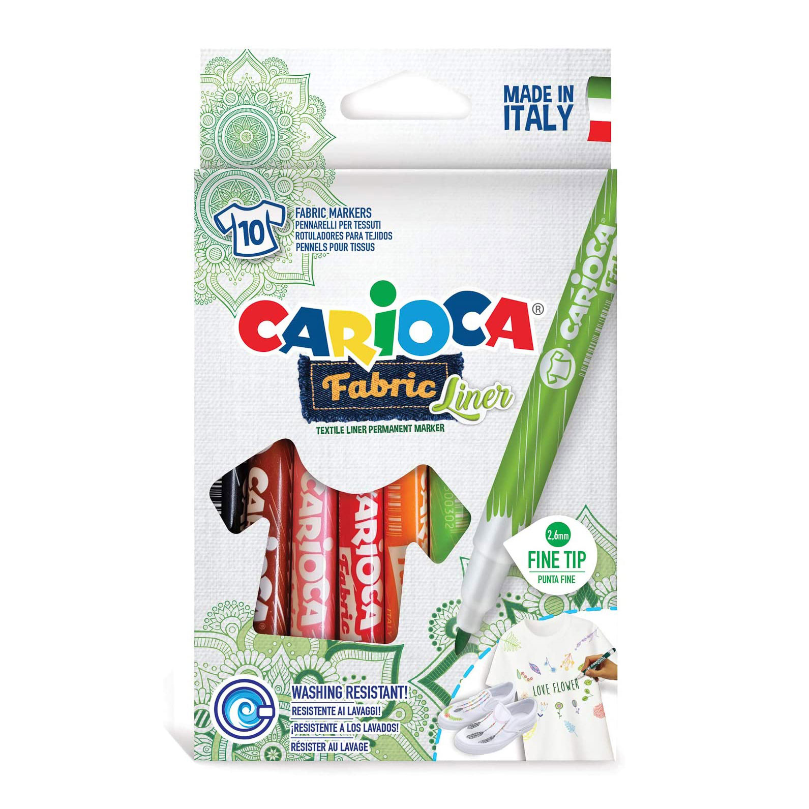 Marcador Carioca Fabric Fineliner P/Tecido 42909 Cx C/10 ( Imagem 3 de 3 ) - Preview
