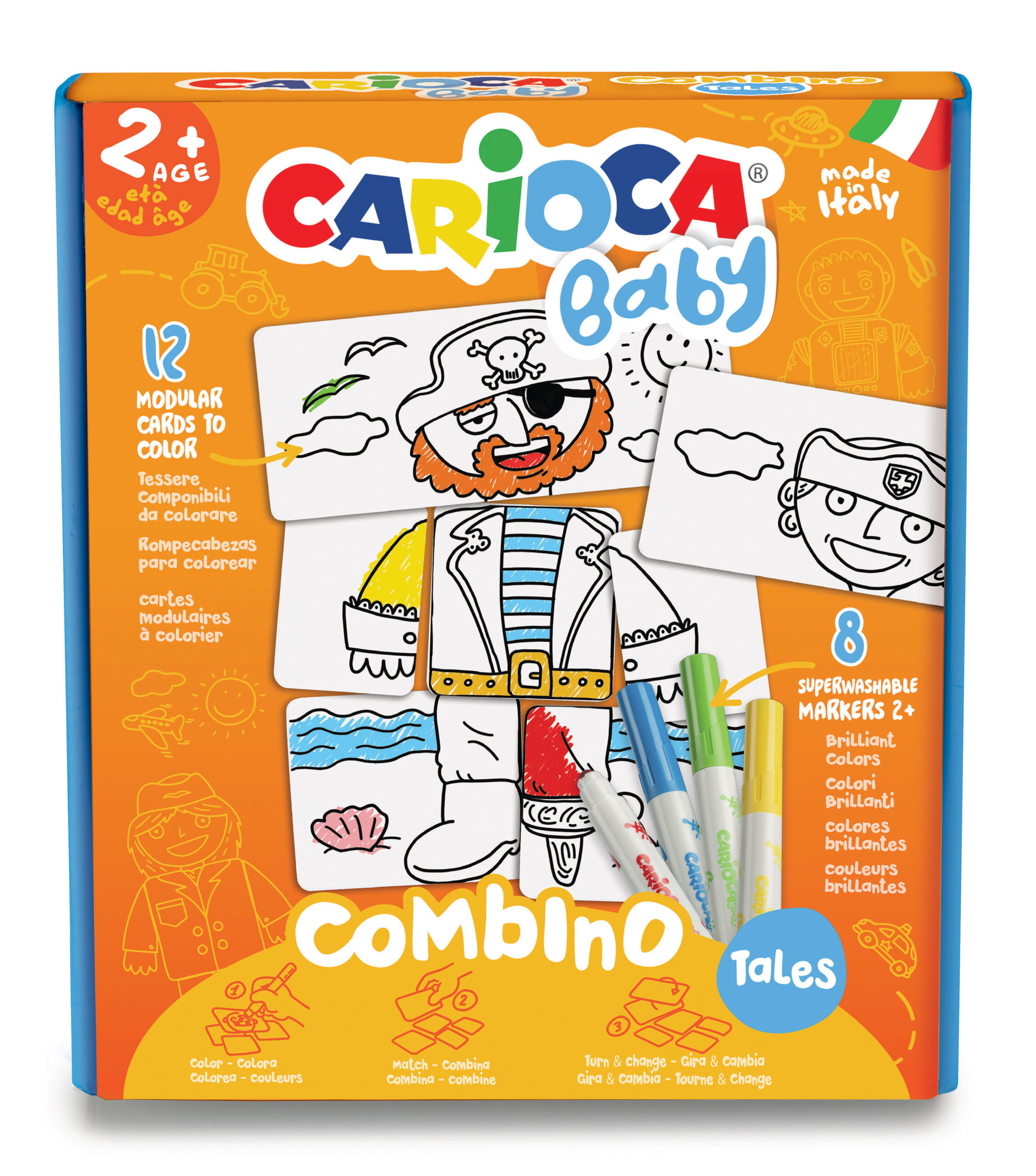 Marcador Escolar Carioca Baby Combino Disfarces 42895 Cx C/8 + 12 Cartoes ( Imagem 2 de 4 ) - Preview