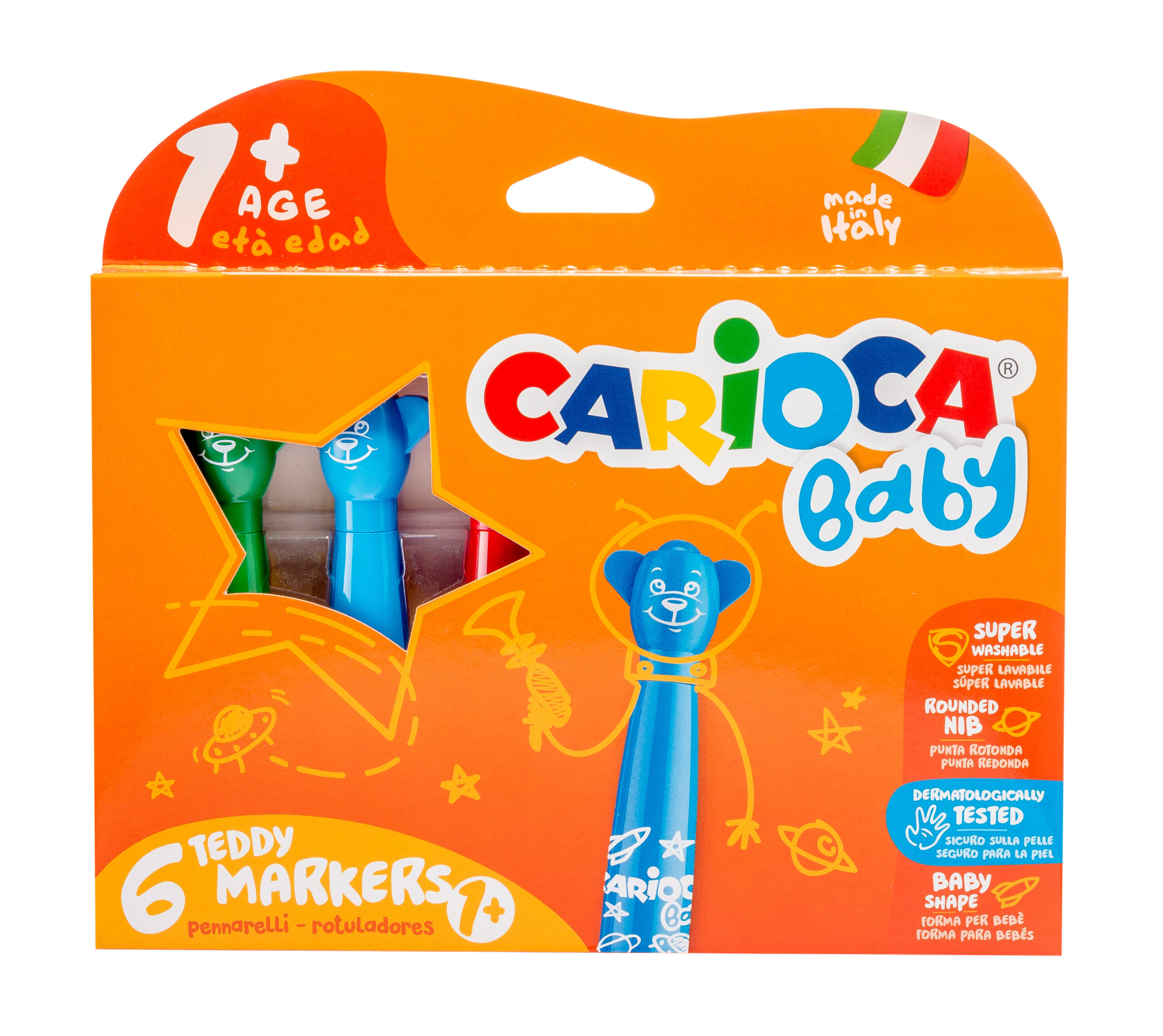 Marcador Escolar Carioca Baby Teddy Marker 42815 Cx C/6 ( Imagem 2 de 2 ) - Preview