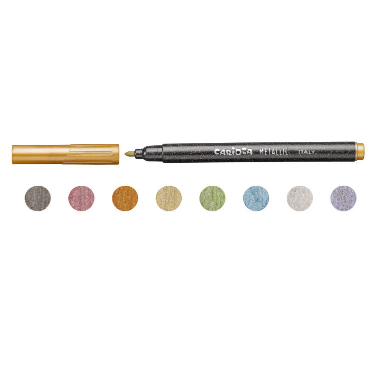 Marcador Carioca Metallic Ponta Fina Caixa de 8 Cores Sortidas ( Imagem 2 de 7 ) - Preview
