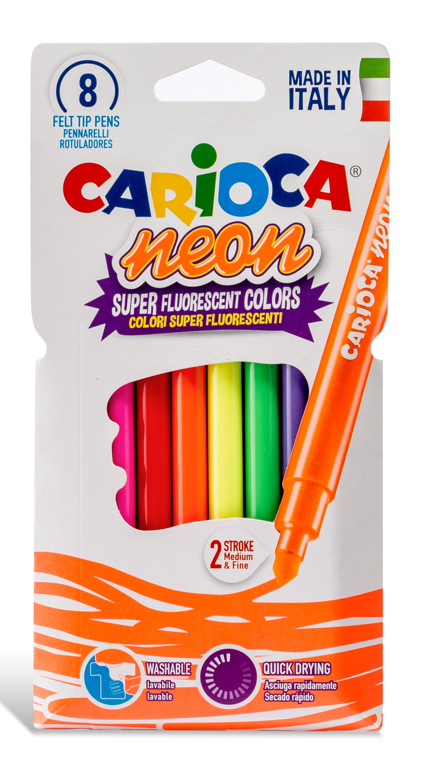 Marcador Escolar Carioca Neon 42785 Cx C/8 ( Imagem 2 de 2 ) - Preview