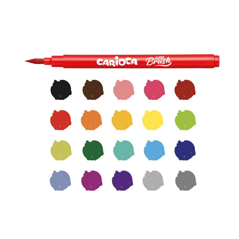 Marcador Escolar Carioca Super Brush Pen 20 Cores 42968 ( Imagem 2 de 8 ) - Preview