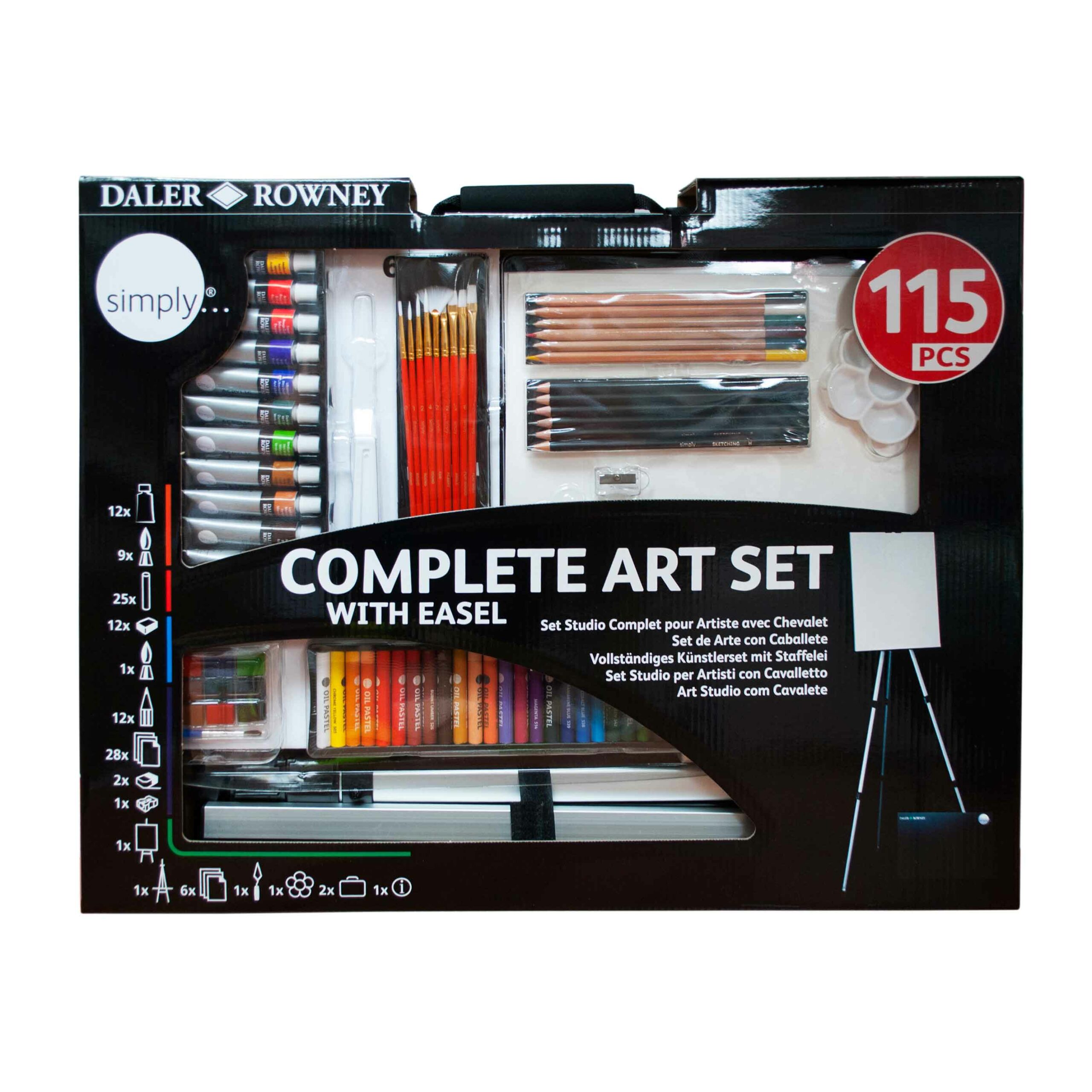 Conjunto Artístico Completo C/Cavalete Daler Rowney Simply C/115 Peças D196500604 ( Imagem 3 de 5 ) - Preview