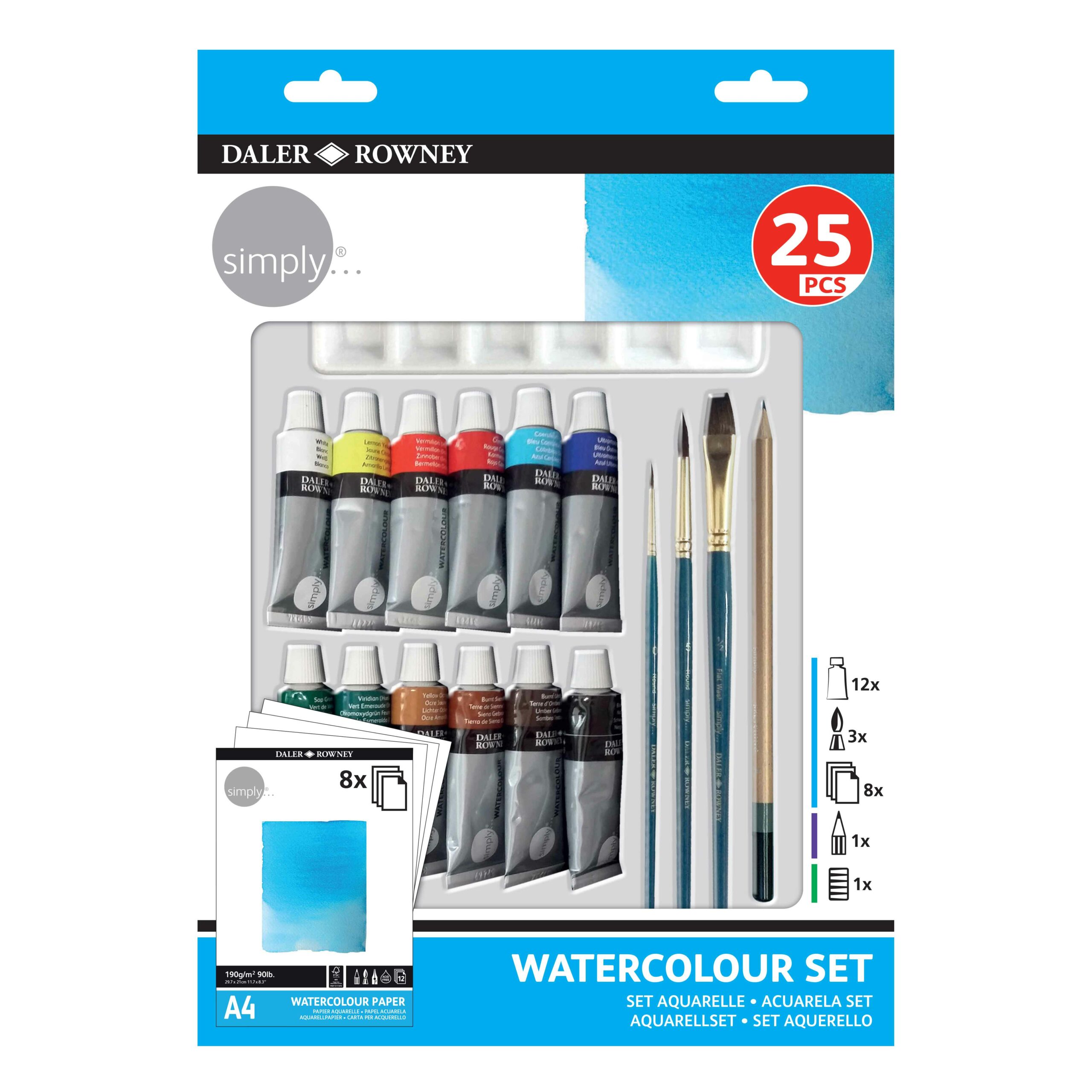Conjunto Pintura Aguarela Daler Rowney Simply C/25 Peças D134500410 ( Imagem 2 de 2 ) - Preview