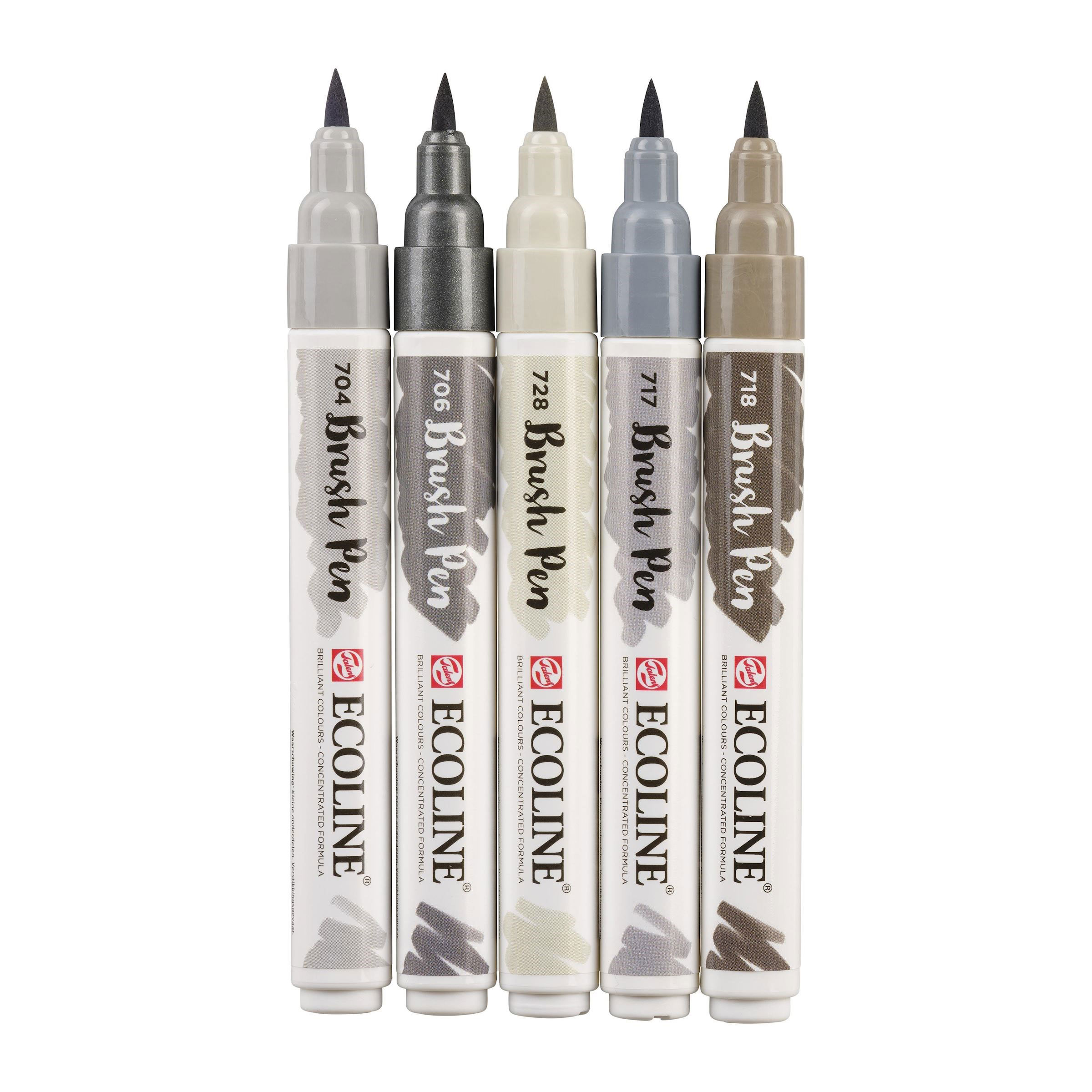Marcador Talens Ecoline Brush Pen Conj.C/5 Cores Cinza 11509907 ( Imagem 2 de 4 ) - Preview