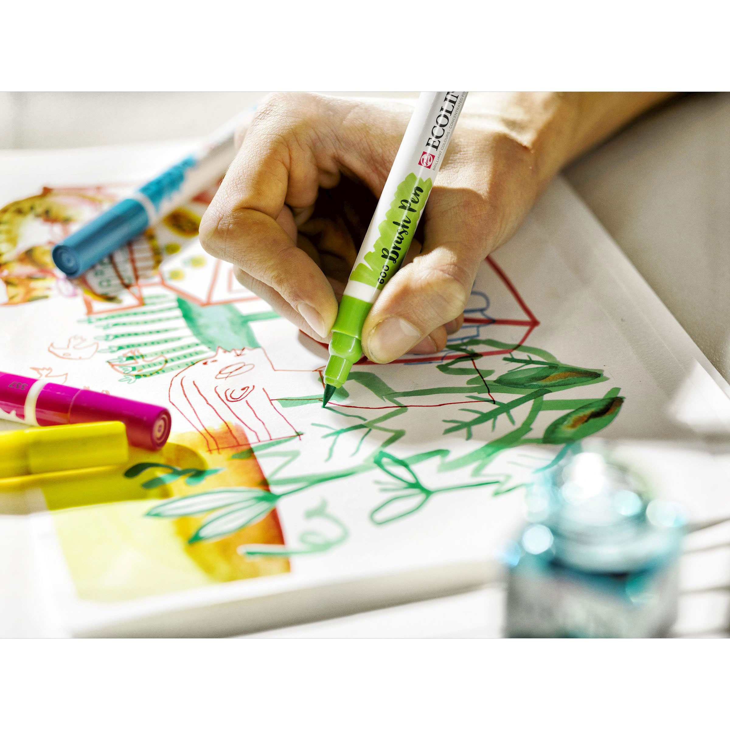 Marcador Talens Ecoline Brush Pen Conj.C/5 Cores Cinza 11509907 ( Imagem 3 de 4 ) - Preview