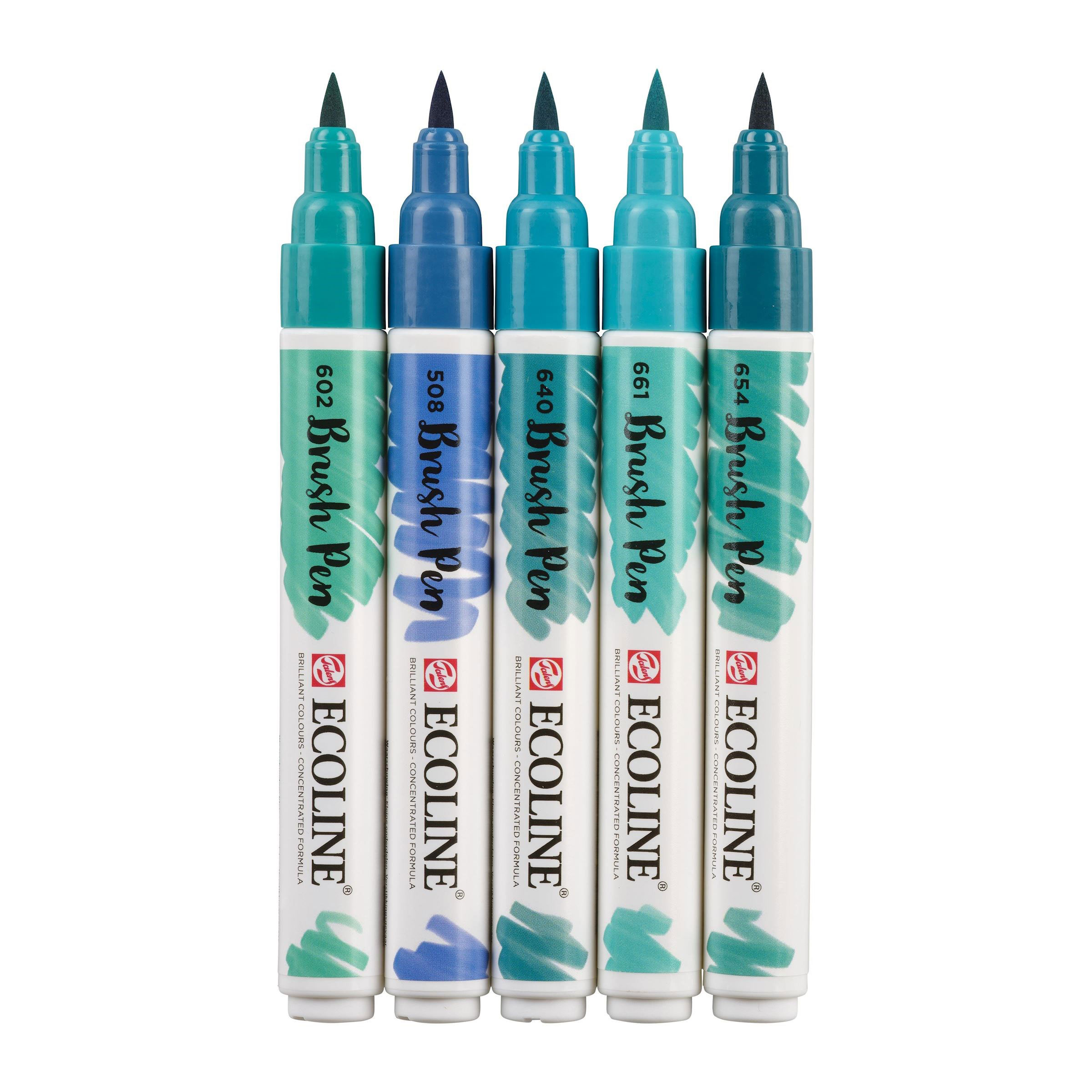Marcador Talens Ecoline Brush Pen Conj.C/5 Cores Verde Azul 11509909 ( Imagem 4 de 4 ) - Preview