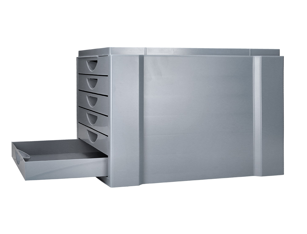 Ficheiro gavetas de secretaria q-connect bandeja organizadora superior 6 gavetas cor cinza opaco 350x255x280 mm ( Imagem 5 de 11 ) - Preview