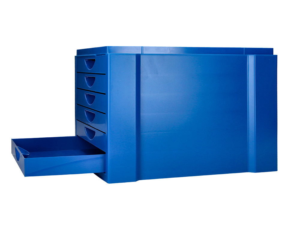 Ficheiro gavetas de secretaria q-connect bandeja organizadora superior 6 gavetas cor azul opaco 350x255x280 mm ( Imagem 5 de 11 ) - Preview