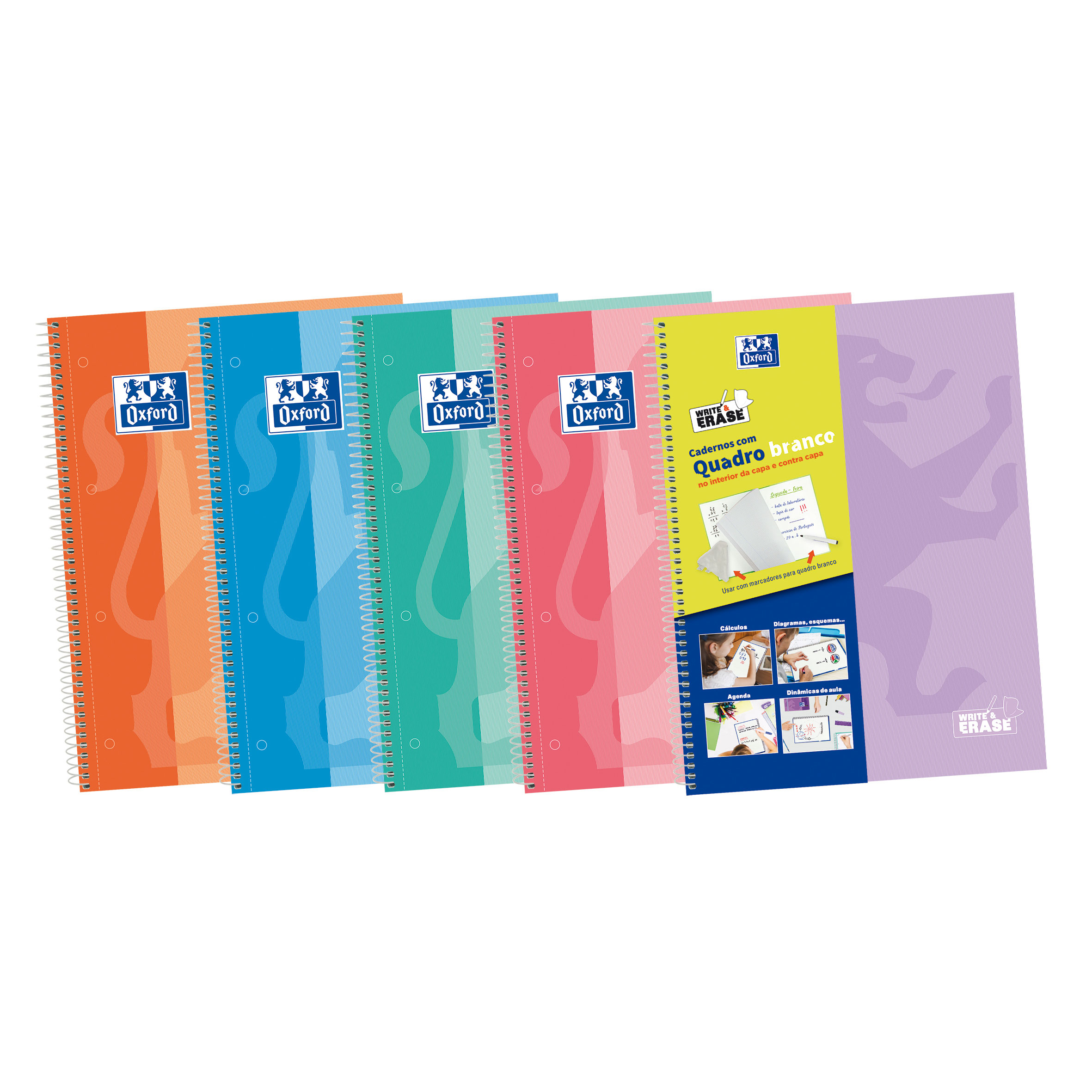 Caderno A4 Capa Dura Espiral Oxford Write & Erase Pautado Cores Pastel 100Fl 90G Sortido 400124308 ( Imagem 2 de 2 ) - Preview
